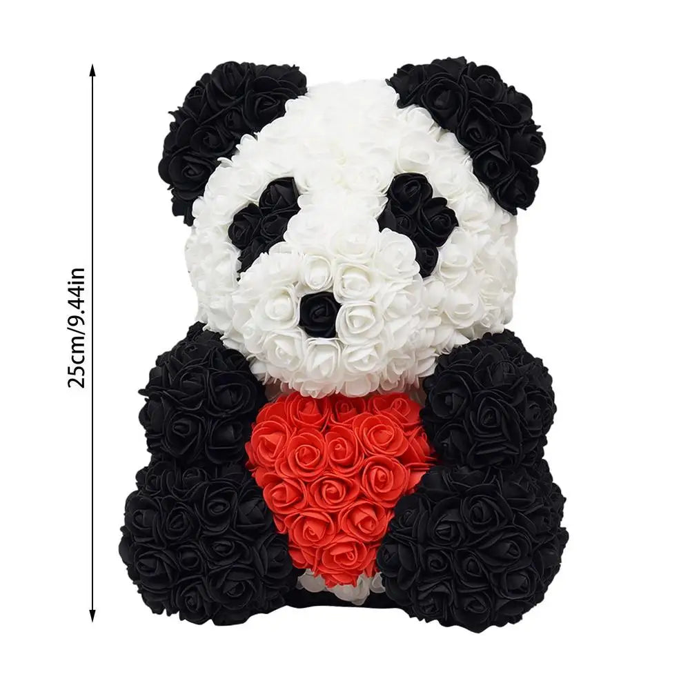 White Immortal Rose Panda - Unique Preserved Flower Gift