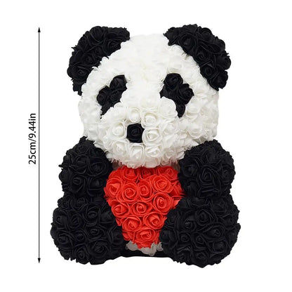 White Immortal Rose Panda - Unique Preserved Flower Gift