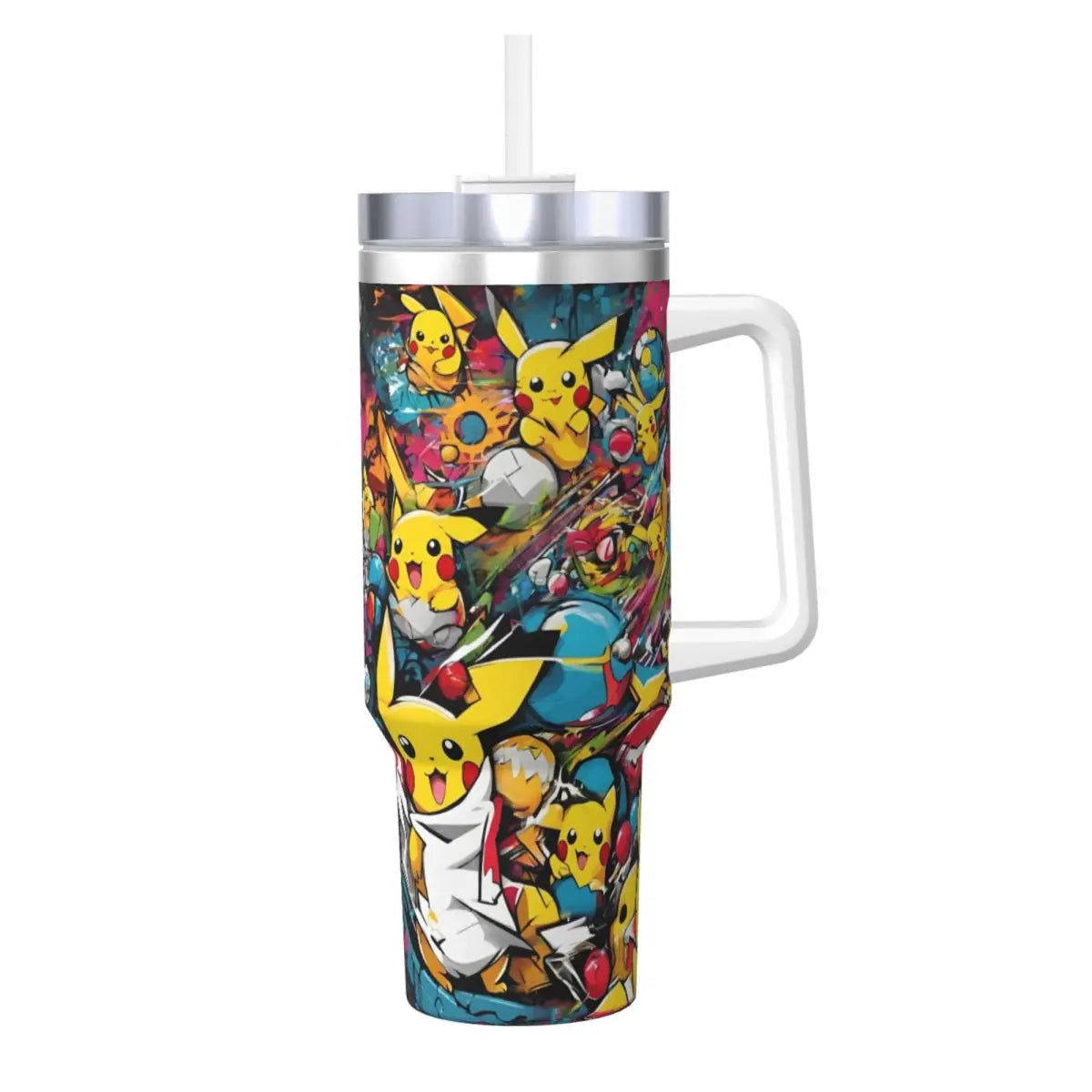 Pokémon Stainless Steel Tumbler | Insulated Water Bottle | Anime Cartoon Print | Cold Drinks & Coffee | Customizable Travel Mug