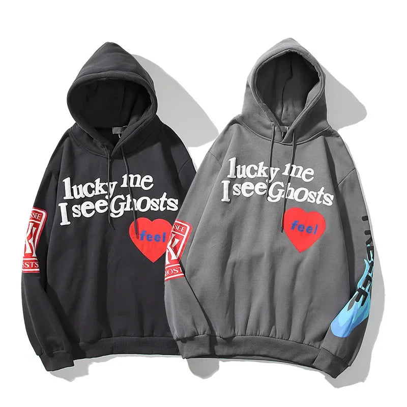 Lucky Me I See Ghosts Pink Hoodie Color Swatch