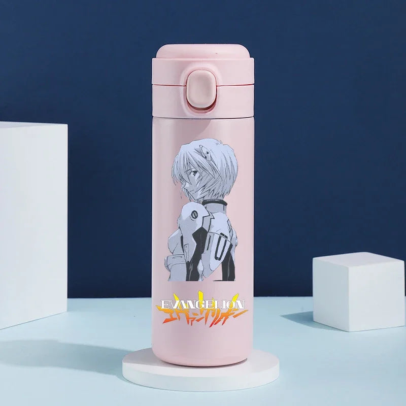 Anime EVA Ayanami Rei 420ML Thermos Water Bottle Anime Portable Children 304 Stainless Steel Cartoon Outdoor Sport Water Mug