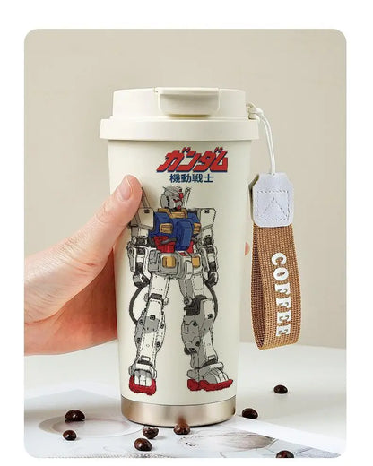 Mobile Suit Gundam Thermos Cup Student Personalized Trendy Water Cup Anime Childlike Stainless Steel Coffee Cup Christmas Gift