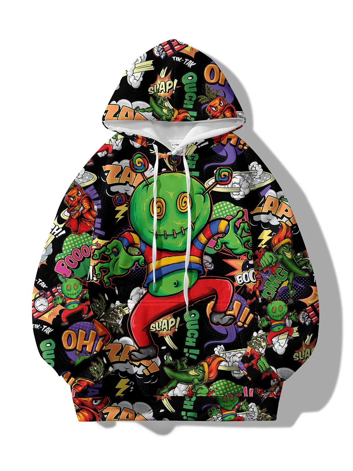 Back View: Cartoon Letter Graffiti 3D Print Hoodie