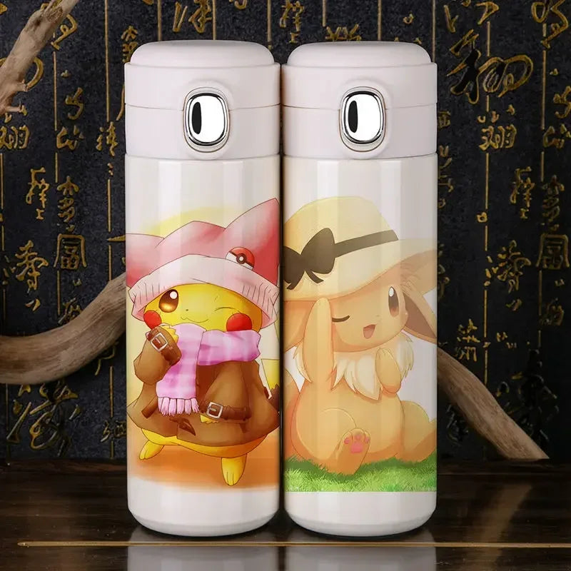 350ml Pikachu Thermos - Bottom view, showing non-slip base, stainless steel.