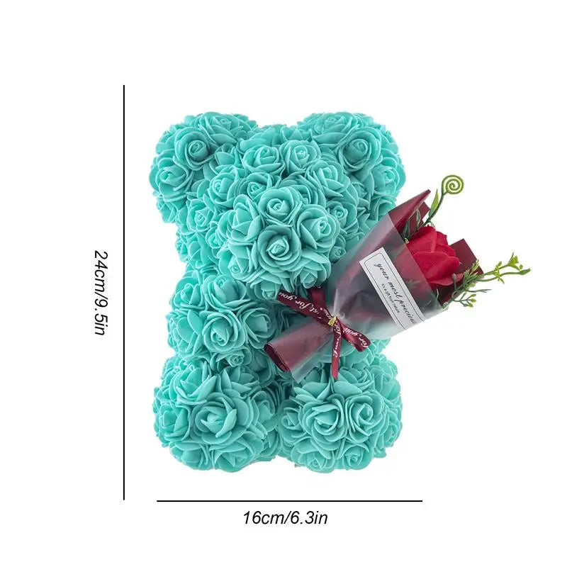 Red rose bear, full view, perfect for Valentine's Day, romantic gesture