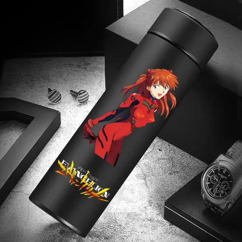 Stainless steel water bottle, 500ml, Ayanami Rei artwork.