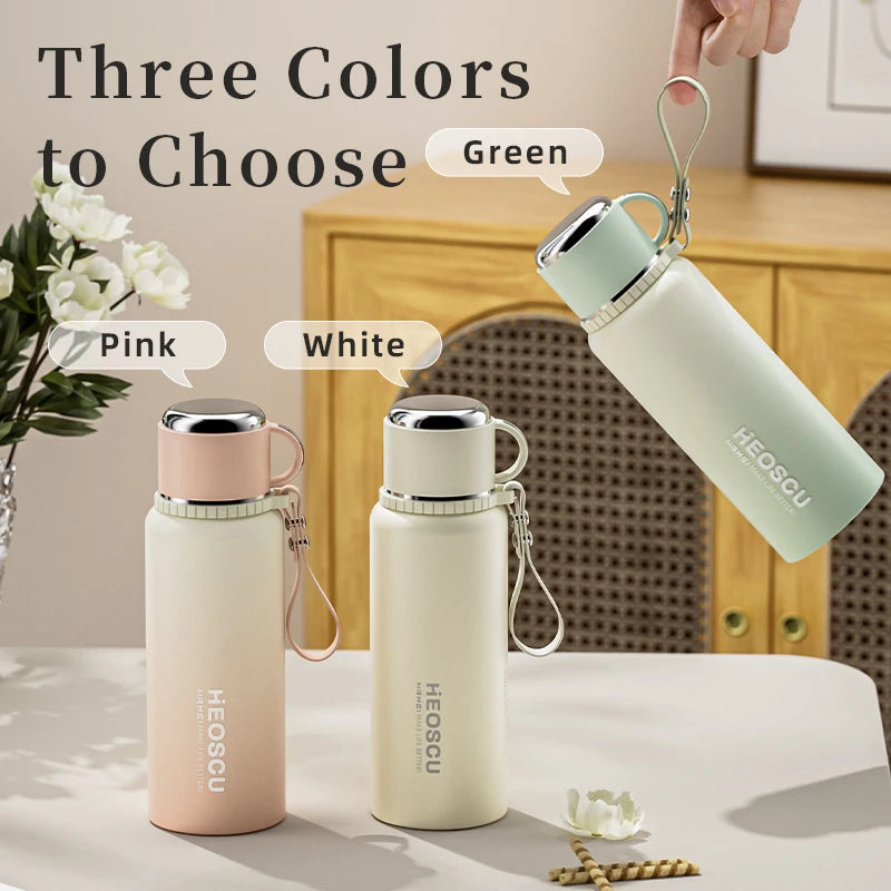 500ml Stainless Steel Thermal Bottle with Temperature Display, Tea Filter