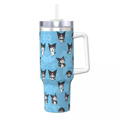 MINISO Kuromi Stainless Steel Tumbler | Sanrio Anime Insulated Travel Mug | Hot & Cold Drinks