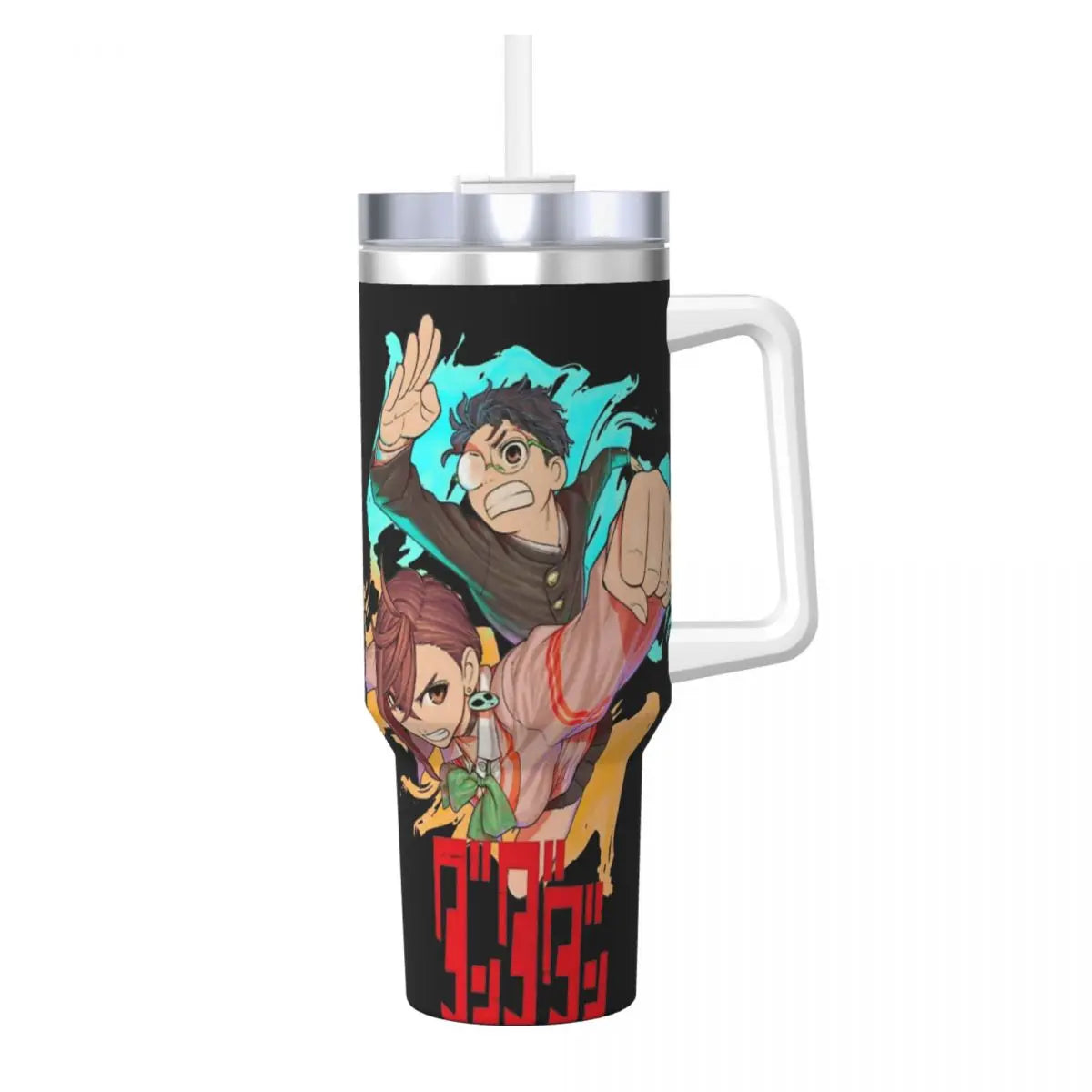 Stanley Tumbler Dandadan Anime Japanese Insulated Stainless Steel Cup, Travel Mug, Hot & Cold Drinks, Water Bottle - Like Stanley Cup & Owala Tumbler