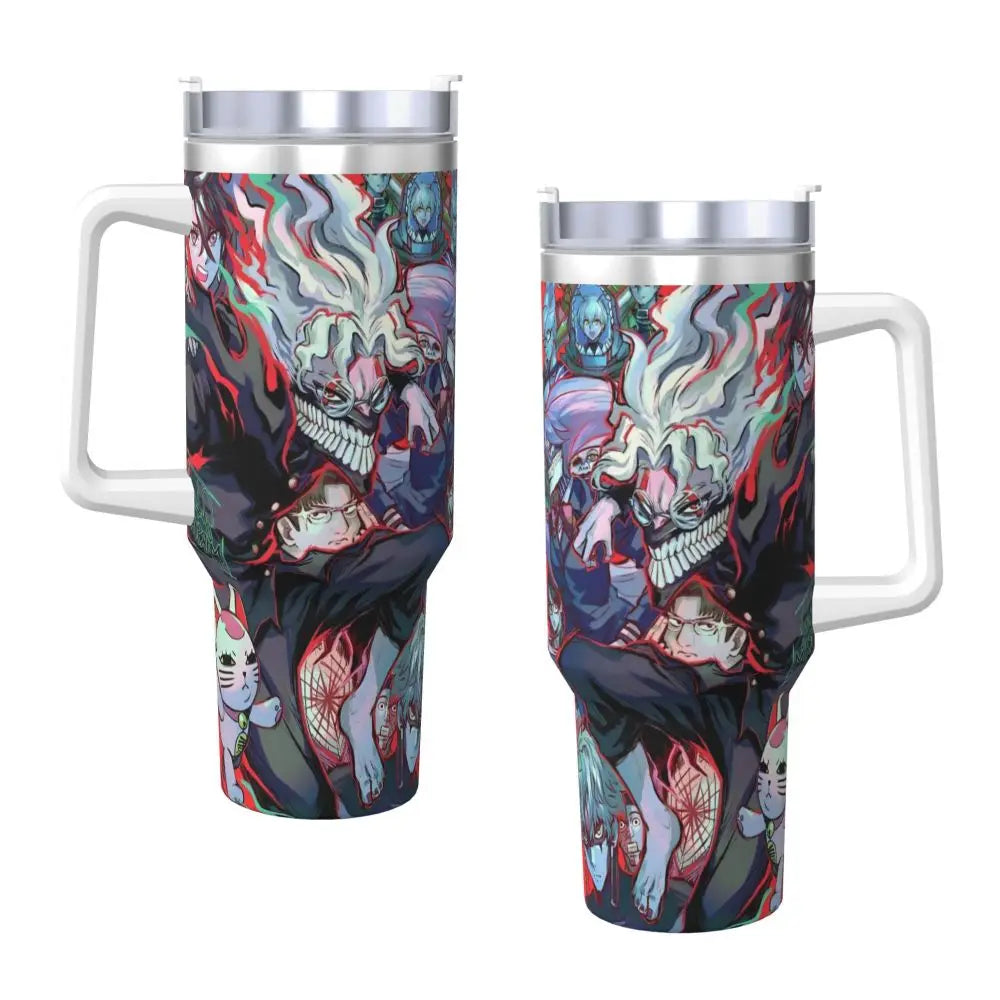 Stanley Tumbler Dandadan Anime Japanese Insulated Stainless Steel Cup, Travel Mug, Hot & Cold Drinks, Water Bottle - Like Stanley Cup & Owala Tumbler