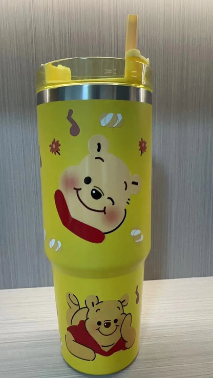 Sanrio 900ml thermos, Kuromi & Cinnamoroll design, 304 stainless steel.