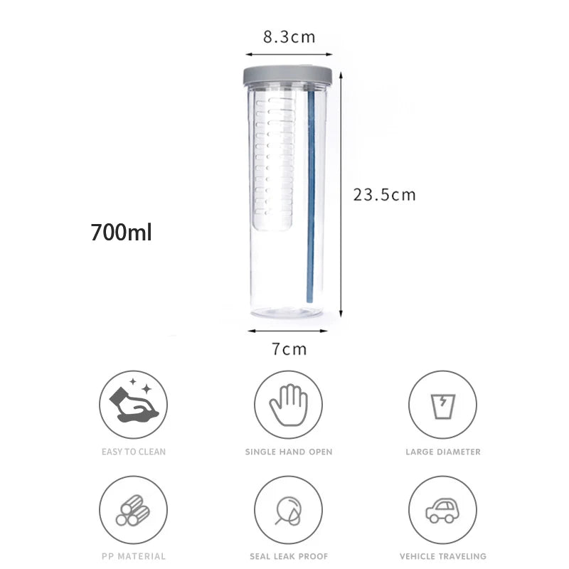 [Color] 700ml Infuser Bottle - Perfect for Sports, Leakproof