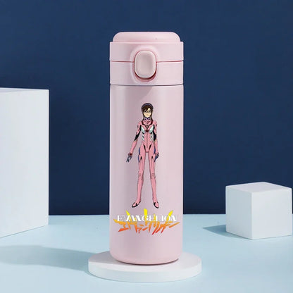 Anime EVA Ayanami Rei 420ML Thermos Water Bottle Anime Portable Children 304 Stainless Steel Cartoon Outdoor Sport Water Mug