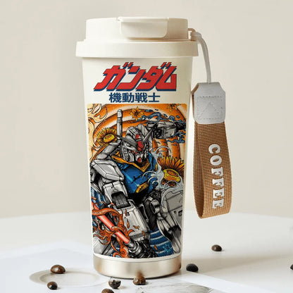 Mobile Suit Gundam Thermos Cup Student Personalized Trendy Water Cup Anime Childlike Stainless Steel Coffee Cup Christmas Gift