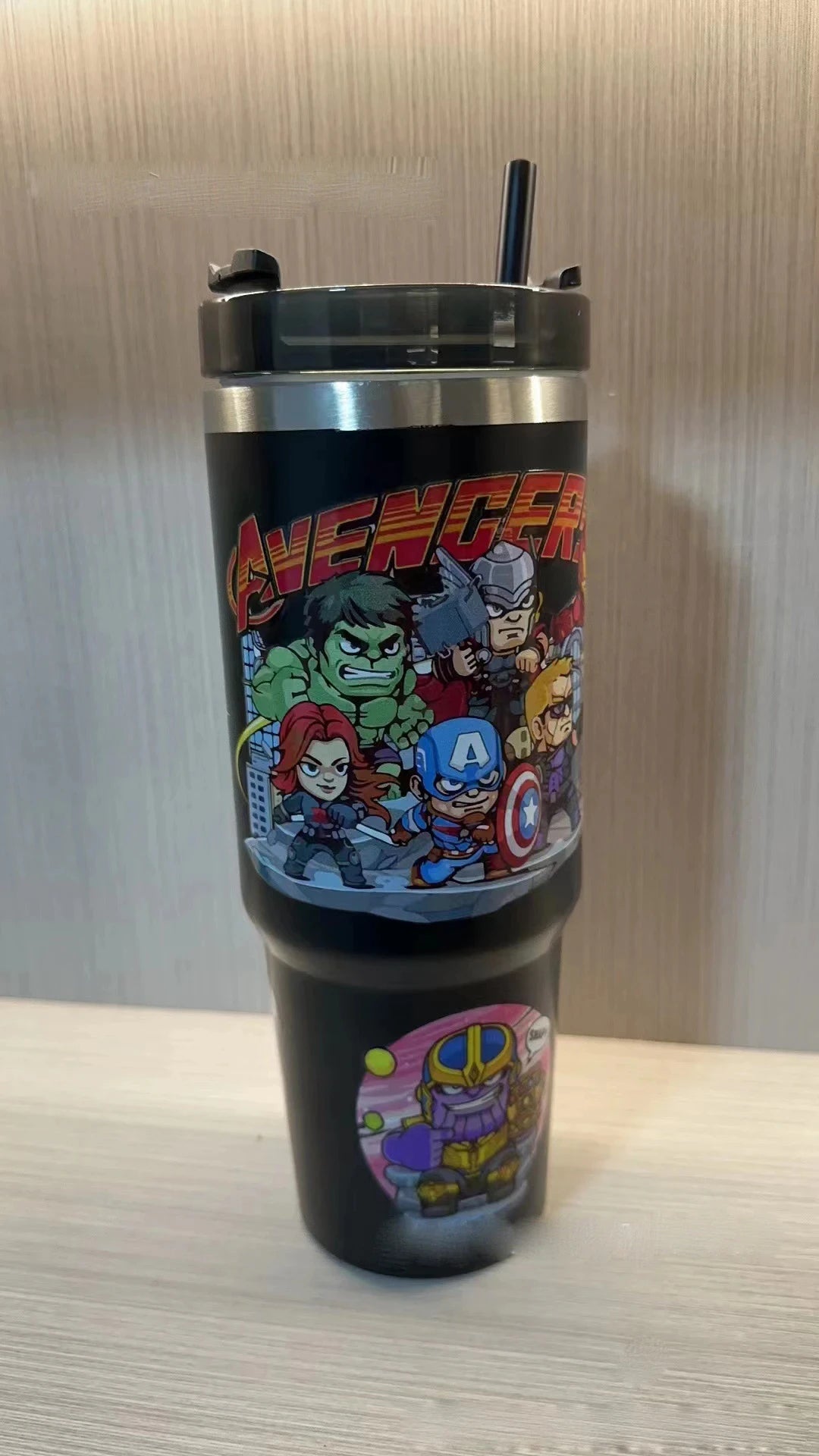 304 stainless steel Sanrio thermos, 900ml, Kuromi & Cinnamoroll.