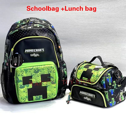 Minecraft Smiggle school backpack with adjustable straps and multiple compartments