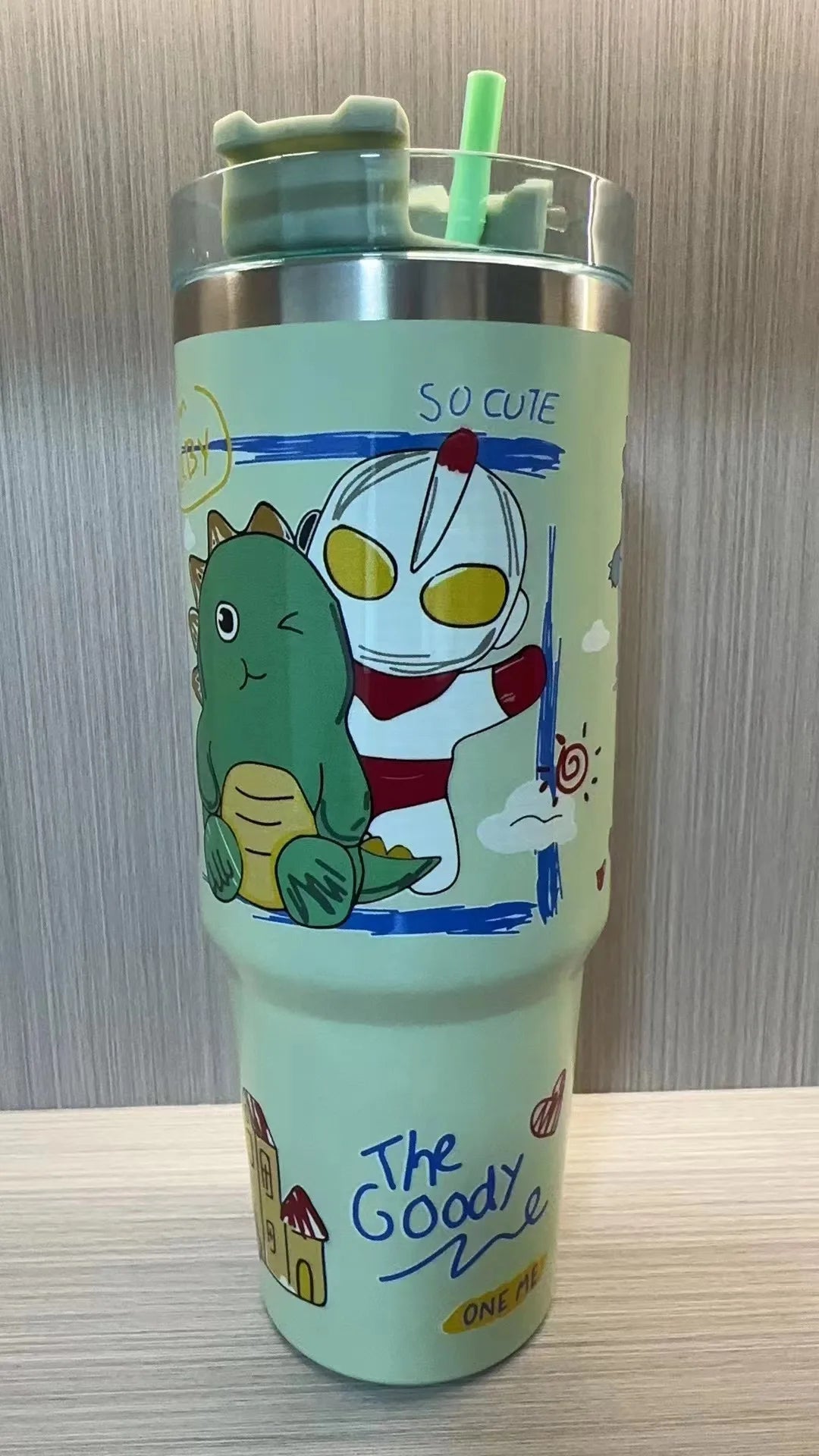 MINISO Sanrio Kuromi thermos, authentic, compact, fits car cup holders, perfect gift for fans 14+.