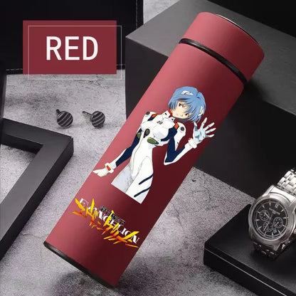 500ml thermos, Ayanami Rei, Evangelion anime character, blue.