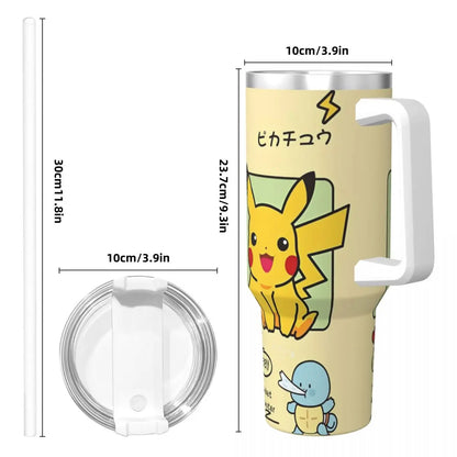 Pokémon Tumbler - Electric-Type Fun with Pikachu Design: This alt text clearly identifies the product type, highlights the Pokémon type (Electric), and specifies the character (Pikachu), catering to fans looking for specific Pokémon.