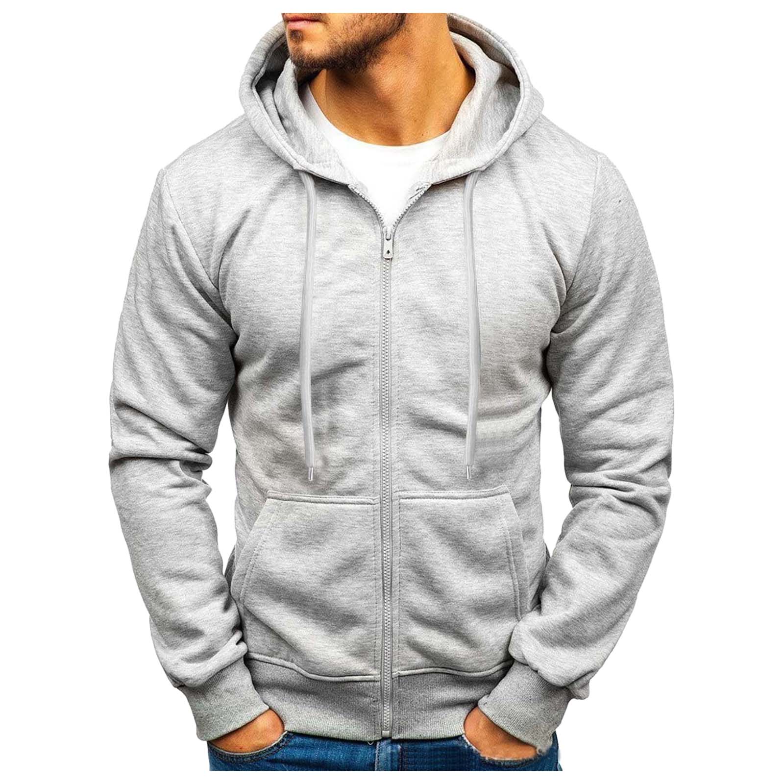 Men's Burgundy Fleece Hoodie - Model Wearing, Front View, Demonstrating Fit