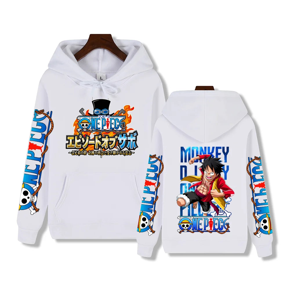 Luffy Print Hoodie - Front View