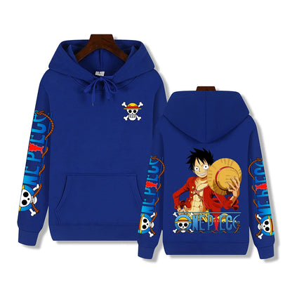 Luffy Graphic Hoodie: Back of hoodie display.