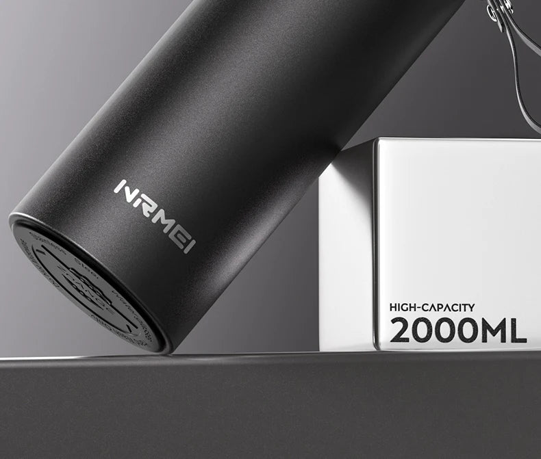 nRMei Thermos Bottle, Stainless Steel, Temperature Display, Hot/Cold Drinks, Tea Filter