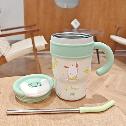 Sanrio Water Bottle 1200ml, Cute Hello Kitty Kuromi Cinnamoroll Melody Stainless Steel Insulated Tumbler with Straw, Gift Idea, Stanley Tumbler Style