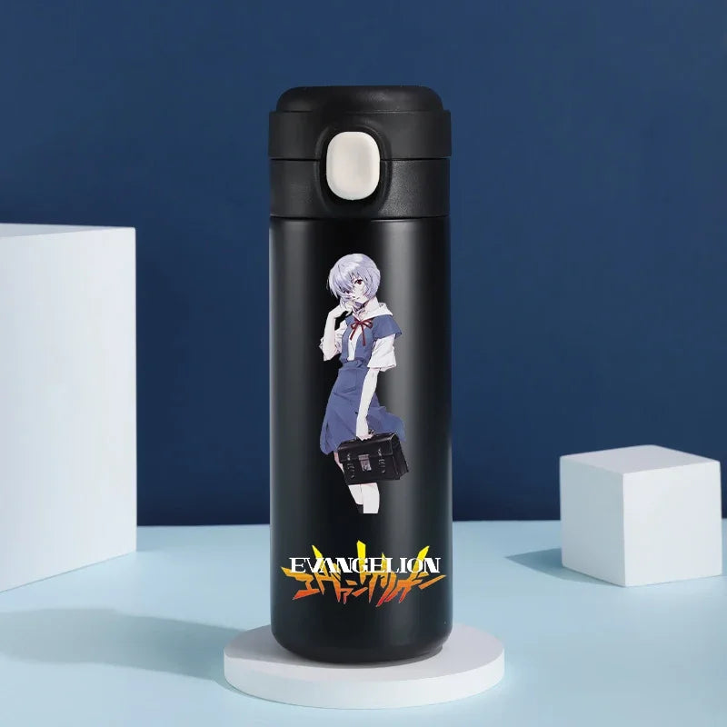 Anime EVA Ayanami Rei 420ML Thermos Water Bottle Anime Portable Children 304 Stainless Steel Cartoon Outdoor Sport Water Mug