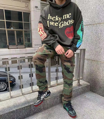 Lucky Me I See Ghosts Graffiti Hoodie Front