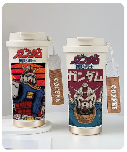 Mobile Suit Gundam Thermos Cup Student Personalized Trendy Water Cup Anime Childlike Stainless Steel Coffee Cup Christmas Gift