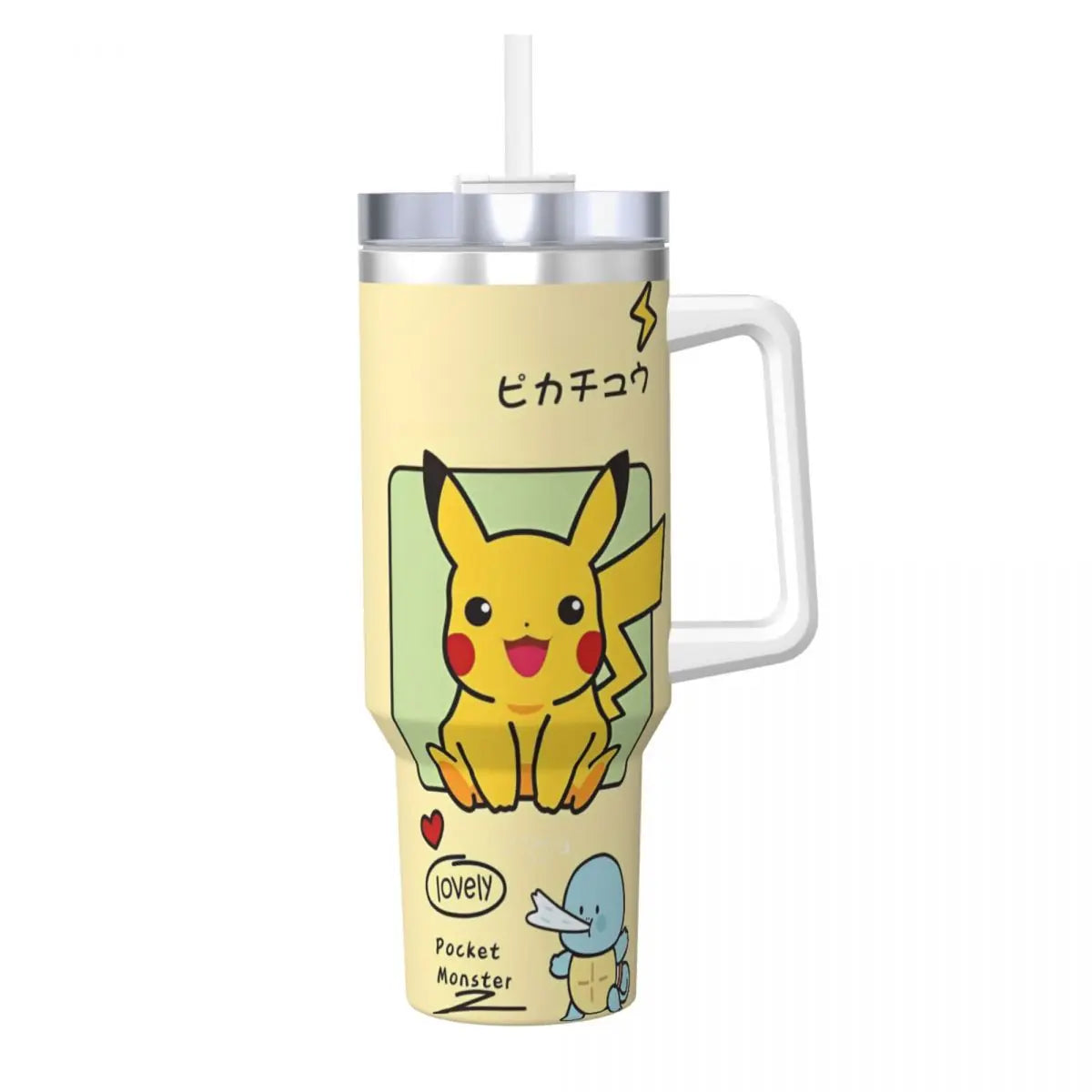 Pokémon Stainless Steel Tumbler | Insulated Water Bottle | Anime Cartoon Print | Cold Drinks & Coffee | Customizable Travel Mug