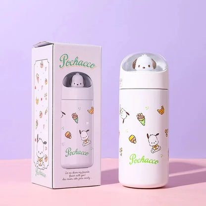 Insulated Thermos Bottle: [Character Name] from Sanrio's Hello Kitty, 350ml capacity.