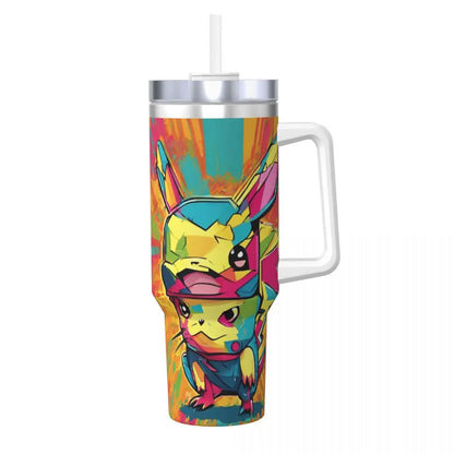 Pokémon Stainless Steel Tumbler | Insulated Water Bottle | Anime Cartoon Print | Cold Drinks & Coffee | Customizable Travel Mug