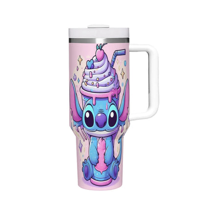 MINISO Stitch 40oz Tumbler - close-up of Stitch character artwork.