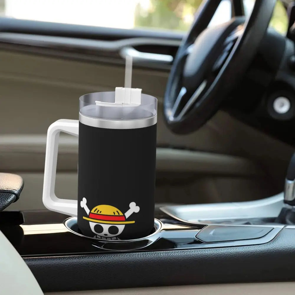 Stanley Tumbler Anime One Piece Inspired, Leakproof Stainless Steel Coffee Mug, Custom DIY Driving Car Mug - Owala Tumbler Alternative