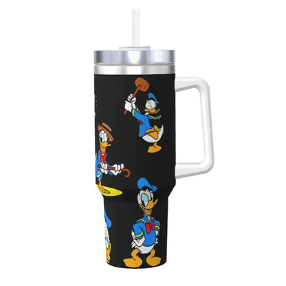 MINISO Donald Duck Stainless Steel Tumbler with Straw - 40oz Leakproof Insulated Water Bottle