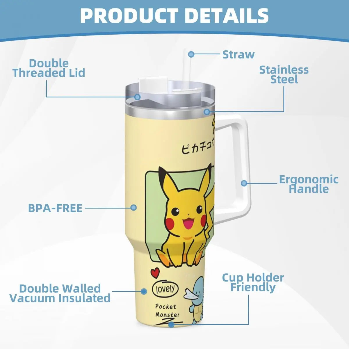 Vibrant Charmander Pokémon Tumbler - Perfect for Fire-Type Fans:This variation uses strong adjectives ("Vibrant") and targets a niche audience (Fire-Type fans) while mentioning the specific Pokémon (Charmander).