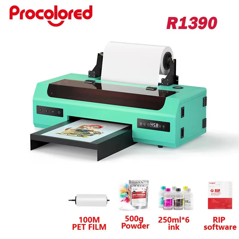 Procolored L1800 DTF Printer - Powder Shaker:DTF powder shaker for even application and vibrant color payoff on printed t-shirts.