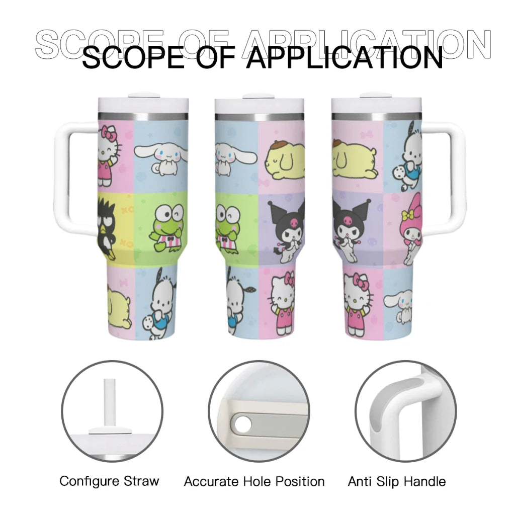 Hello Kitty 40oz Stainless Steel Tumbler with Handle and Straw