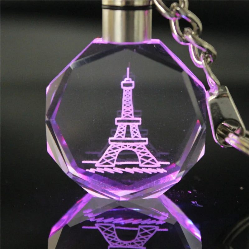 Romantic Gift, 3D Crystal Keychain, Lighted Heart, Valentine's Day