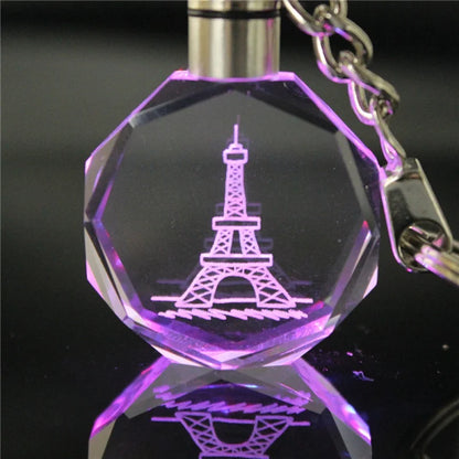 Romantic Gift, 3D Crystal Keychain, Lighted Heart, Valentine's Day