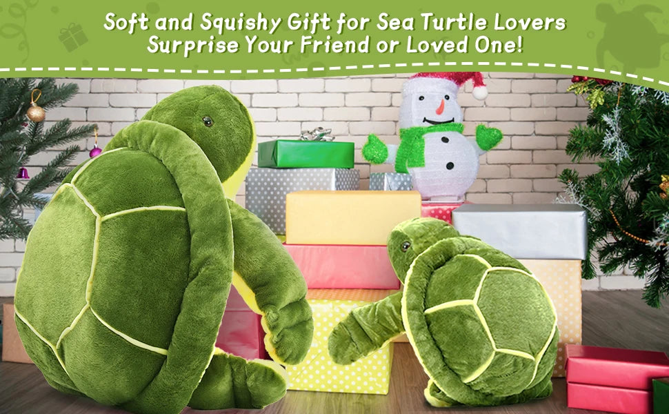 Soft sea turtle plush toy, Valentine's Day gift idea, close-up of face