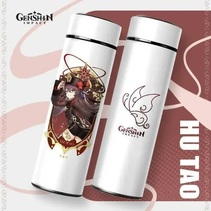 500ml Genshin Impact Vacuum Insulated Bottle Temperature Display Vacuum High Capacity Stainless Steel Thermos Cup Anime Gifts