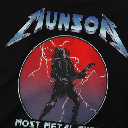 Back view of the Stranger Things Eddie Munson T-Shirt, highlighting the plain black fabric.