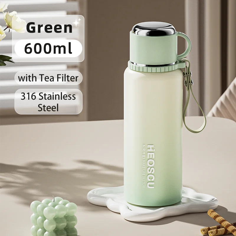 500ml Stainless Steel Thermal Bottle with Temperature Display, Tea Filter