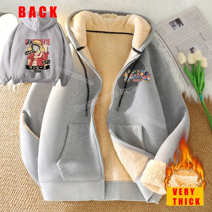 One Piece Luffy Zip Up Hoodie - Back View