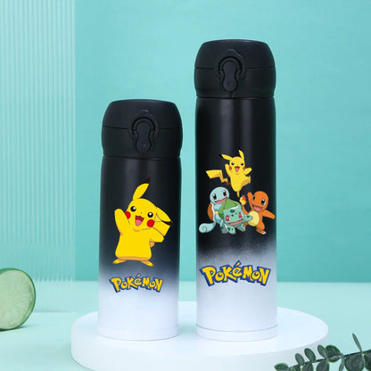 Stainless steel Pokemon thermos, purple to yellow color shift.