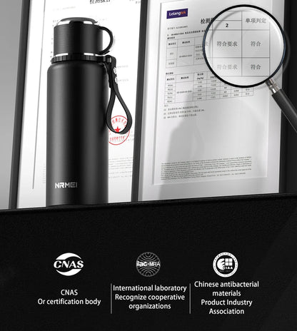 nRMei Thermos Bottle, Stainless Steel, Temperature Display, Hot/Cold Drinks, Tea Filter