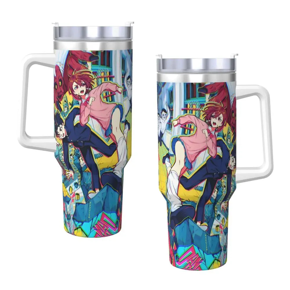 Stanley Tumbler Dandadan Anime Japanese Insulated Stainless Steel Cup, Travel Mug, Hot & Cold Drinks, Water Bottle - Like Stanley Cup & Owala Tumbler